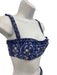 Agua Bendita Size Small Blue & Cream White Polyester Blend Pleated swimwear Blue & Cream White / Small