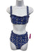 Agua Bendita Size Small Blue & Cream White Polyester Blend Pleated swimwear Blue & Cream White / Small
