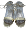 Loeffler Randall Shoe Size 7.5 Light Gold Leather Upper open toe Crinkle Sandals Light Gold / 7.5