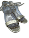 Loeffler Randall Shoe Size 7.5 Light Gold Leather Upper open toe Crinkle Sandals Light Gold / 7.5