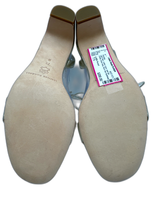 Loeffler Randall Shoe Size 7.5 Light Gold Leather Upper open toe Crinkle Sandals Light Gold / 7.5