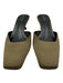 Reformation Shoe Size 6.5 Olive Green Leather Square Toe Satin Kitten Heel Flats Olive Green / 6.5