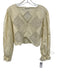 Zara Size M Ivory White Cotton Long Sleeve Mesh Panel Accordian Pleat Top Ivory White / M