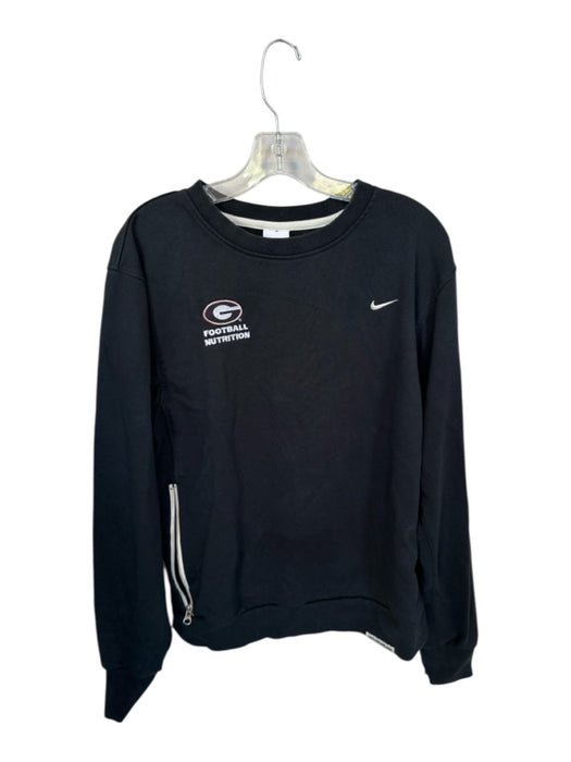 Nike Size M Black & White Cotton Blend UGA Crew Neck Men's Sweatshirt Black & White / M