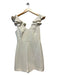 Amanda Uprichard Size S Cream V Neck Ruffle Detail Sleeveless Back Zip Romper Cream / S