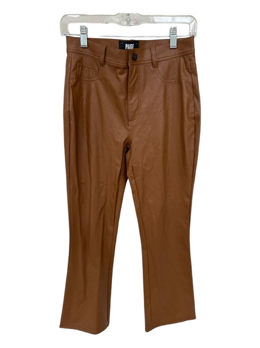 Paige Size 27 Brown Vegan Leather High Rise Flare Pants Brown / 27