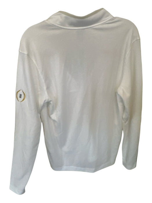 Nike White & Red Polyester UGA Long Sleeve Half Zip Men's Pullover White & Red / S