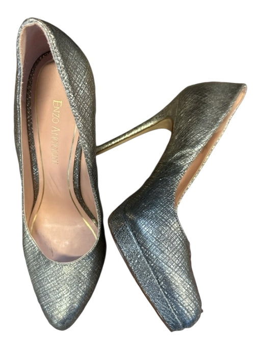 Enzo Angiolini Shoe Size 7.5 Gold Leather Stiletto Metallic Almond Toe Pumps Gold / 7.5