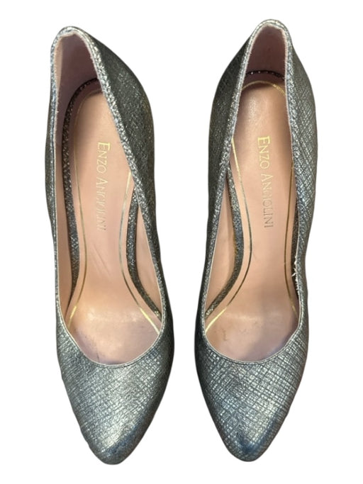 Enzo Angiolini Shoe Size 7.5 Gold Leather Stiletto Metallic Almond Toe Pumps Gold / 7.5