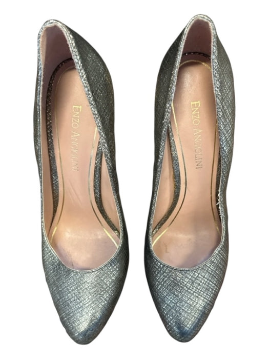 Enzo Angiolini Shoe Size 7.5 Gold Leather Stiletto Metallic Almond Toe Pumps Gold / 7.5
