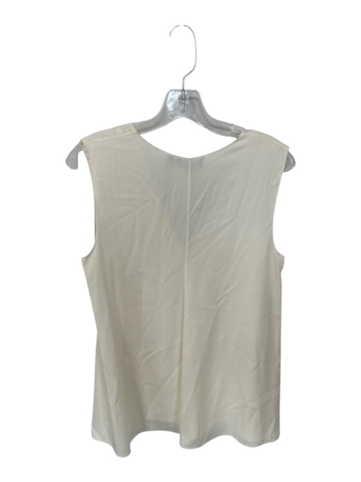 Theory Size M Cream Silk Sleeveless V Neck Top Cream / M