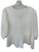 Amanda Uprichard Size XS Off White Polyester Long Balloon Sleeve Peplum Top Off White / XS