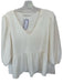 Amanda Uprichard Size XS Off White Polyester Long Balloon Sleeve Peplum Top Off White / XS