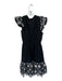 En Saison Size XS Black & White Cotton Short Sleeve Embroidered Dress Black & White / XS
