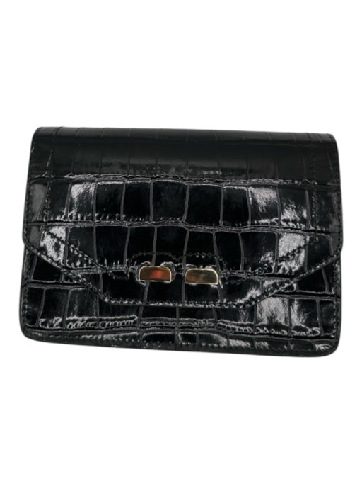 Bene Black Chain Magnet Card Holder Chain Strap Purse Black / S