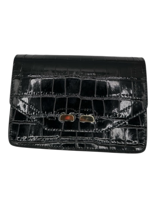 Bene Black Chain Magnet Card Holder Chain Strap Purse Black / S