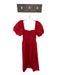 Hill House Size XS Red Cotton Smocked Puff Sleeve Maxi Square Neck Dress Red / XS