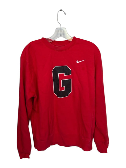 Nike Size M Red & Black Cotton Blend UGA Crew Neck Men's Sweatshirt Red & Black / M