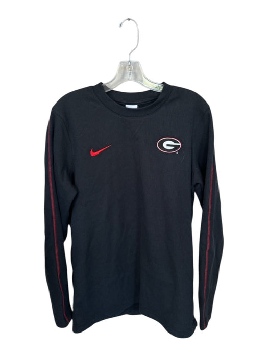 Nike Size S Black & Red Cotton Blend UGA Waffle Men's Sweatshirt Black & Red / S