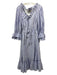 Mille Resort & Travel Size XS Lavendar & White Cotton Vertical Stripes Dress Lavendar & White / XS