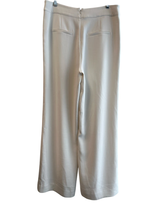 Marie Oliver Size 8 Cream Polyester Back Zip Mid Rise Wide Leg Slacks Pants Cream / 8
