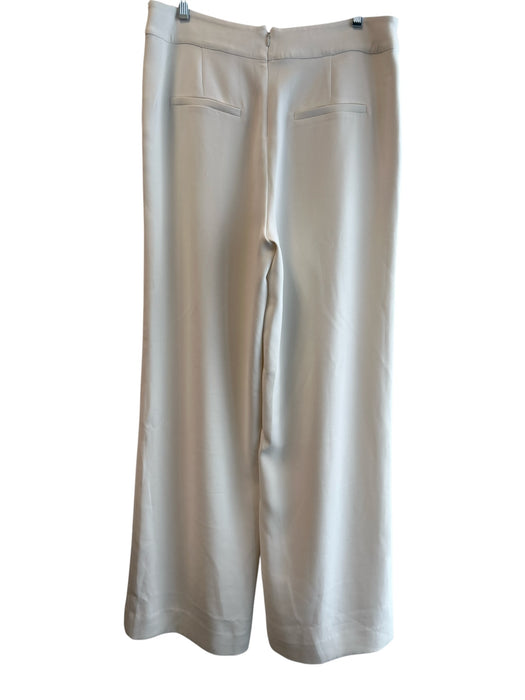 Marie Oliver Size 8 Cream Polyester Back Zip Mid Rise Wide Leg Slacks Pants Cream / 8