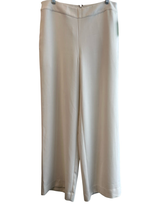 Marie Oliver Size 8 Cream Polyester Back Zip Mid Rise Wide Leg Slacks Pants Cream / 8