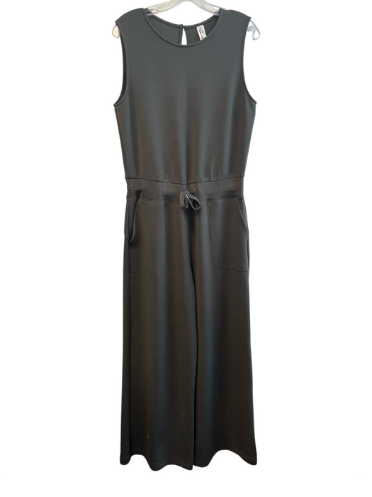 Spanx Size Large Olive Green Sleeveless Keyhole Front Pockets Jumpsuit Olive Green / Large
