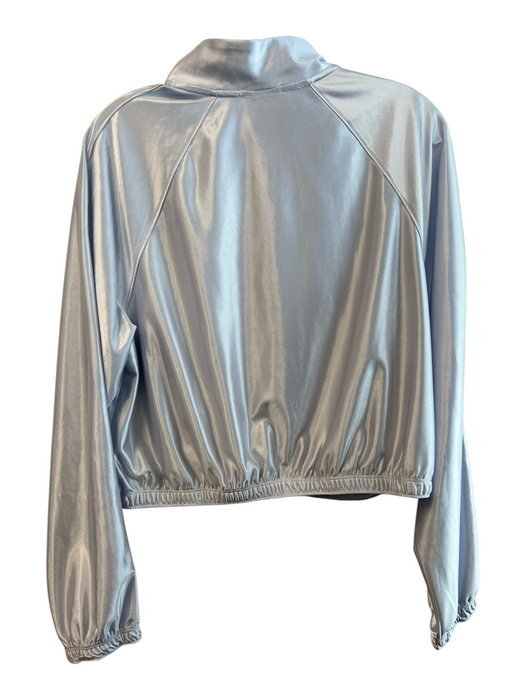 Athleta Size XXL Girls Silver Polyester Front Zip Pockets Elastic Waist Jacket Silver / XXL Girls