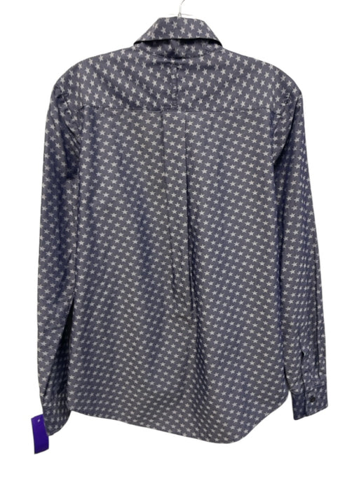 Kal Rieman Size 2 Navy & Light Blue Long Sleeve stars Collar Button up Top Navy & Light Blue / 2