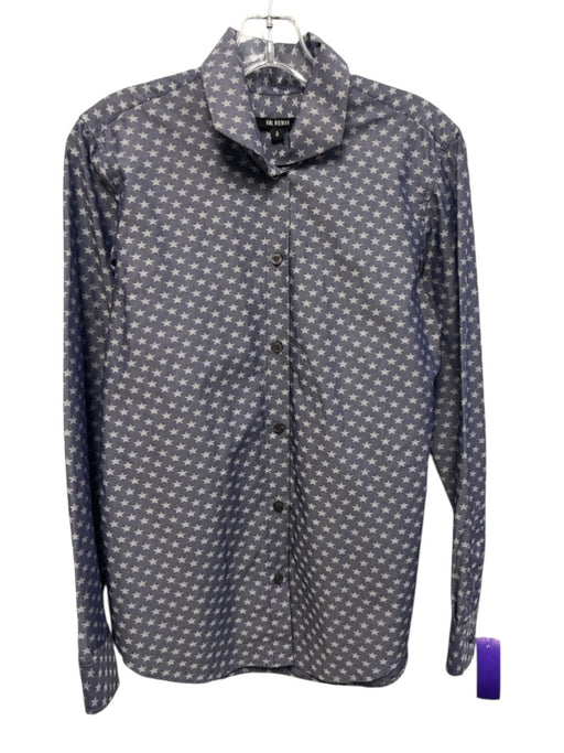 Kal Rieman Size 2 Navy & Light Blue Long Sleeve stars Collar Button up Top Navy & Light Blue / 2