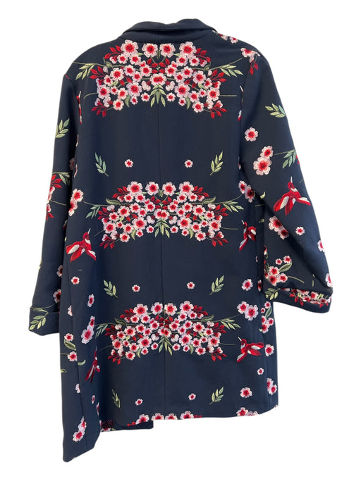 Soft Surroundings Size Small Navy & Multi Polyester Blend Embroidered Coat Navy & Multi / Small