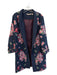 Soft Surroundings Size Small Navy & Multi Polyester Blend Embroidered Coat Navy & Multi / Small