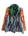 Ivy Jane Size XS Blue & green & orange Polyester Faux Fur Button Front Coat Blue & green & orange / XS