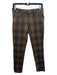 Mason's Size 38 Olive Green, Tan & Bronze Viscose Zip & Button Plaid Pants Olive Green, Tan & Bronze / 38