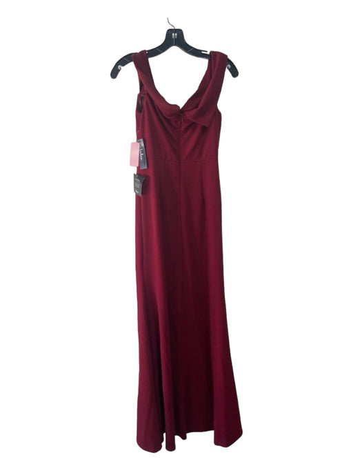 Lulu's Size S Maroon Polyester Blend Off Shoulder Full Length Back Zip Gown Maroon / S