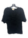 Nation Size S Black Cotton Distressed Boat Neck Fuzzy short sleeve Top Black / S