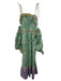 Celia B Size L green, purple, pink Cotton Floral smocked Off Shoulder Dress green, purple, pink / L