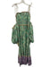 Celia B Size L green, purple, pink Cotton Floral smocked Off Shoulder Dress green, purple, pink / L