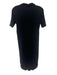 Helmut Lang Size L Black Cotton Collared Ribbed Half Sleeve Midi Dress Black / L