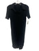 Helmut Lang Size L Black Cotton Collared Ribbed Half Sleeve Midi Dress Black / L