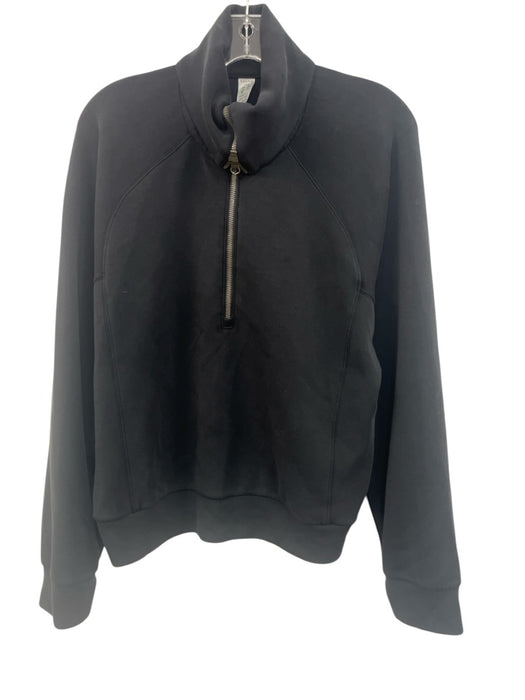 Spanx Size L Black Modal Quarter Zip Long Sleeve Pull Over Jacket Black / L