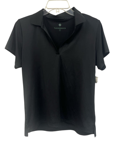 Tuckernuck Size L Black Polyester Collared Polo Short Sleeve Top Black / L
