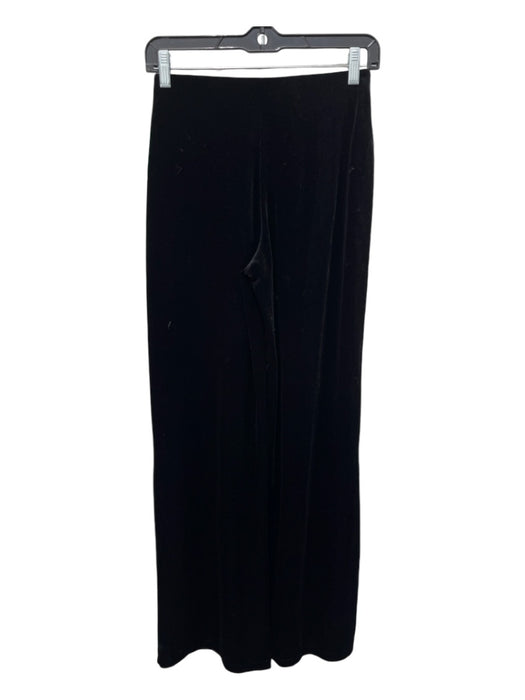 MNG Size XS Black Poly Blend Elastic Waist Velvet Wide Leg Pants Black / XS