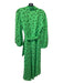 Ganni Size 38 Green & Black Print Viscose Polka Dots Wrap dress Dress Green & Black Print / 38