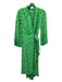 Ganni Size 38 Green & Black Print Viscose Polka Dots Wrap dress Dress Green & Black Print / 38