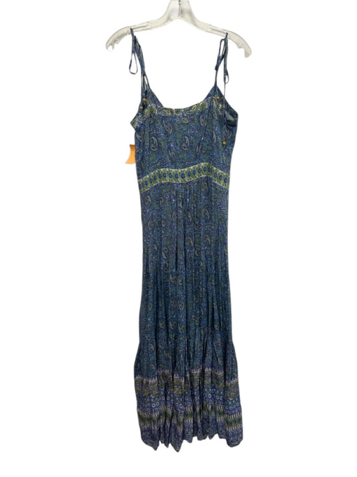 Veronica Beard Size S Blue, Green, White Viscose & Cotton Spaghetti Strap Dress Blue, Green, White / S
