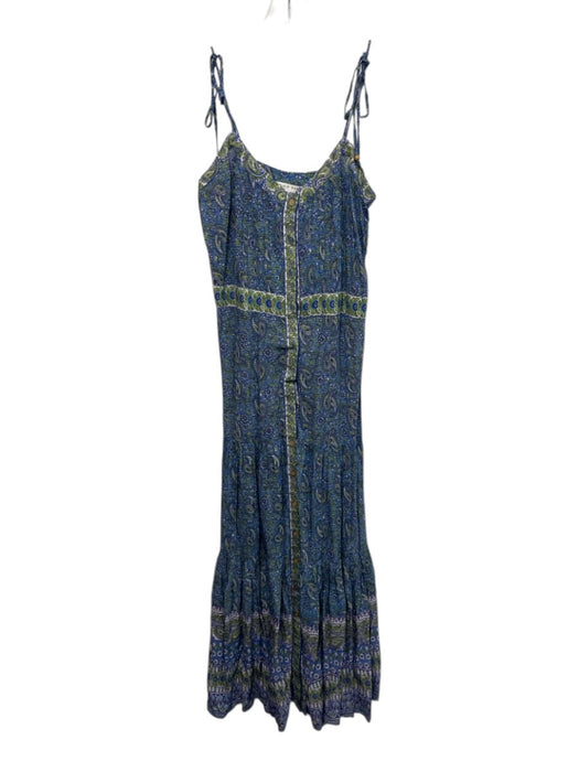 Veronica Beard Size S Blue, Green, White Viscose & Cotton Spaghetti Strap Dress Blue, Green, White / S