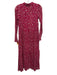 Olivia James Size XS Hot Pink & Beige Cotton Long Sleeve Buttons Maxi Dress Hot Pink & Beige / XS