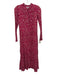 Olivia James Size XS Hot Pink & Beige Cotton Long Sleeve Buttons Maxi Dress Hot Pink & Beige / XS